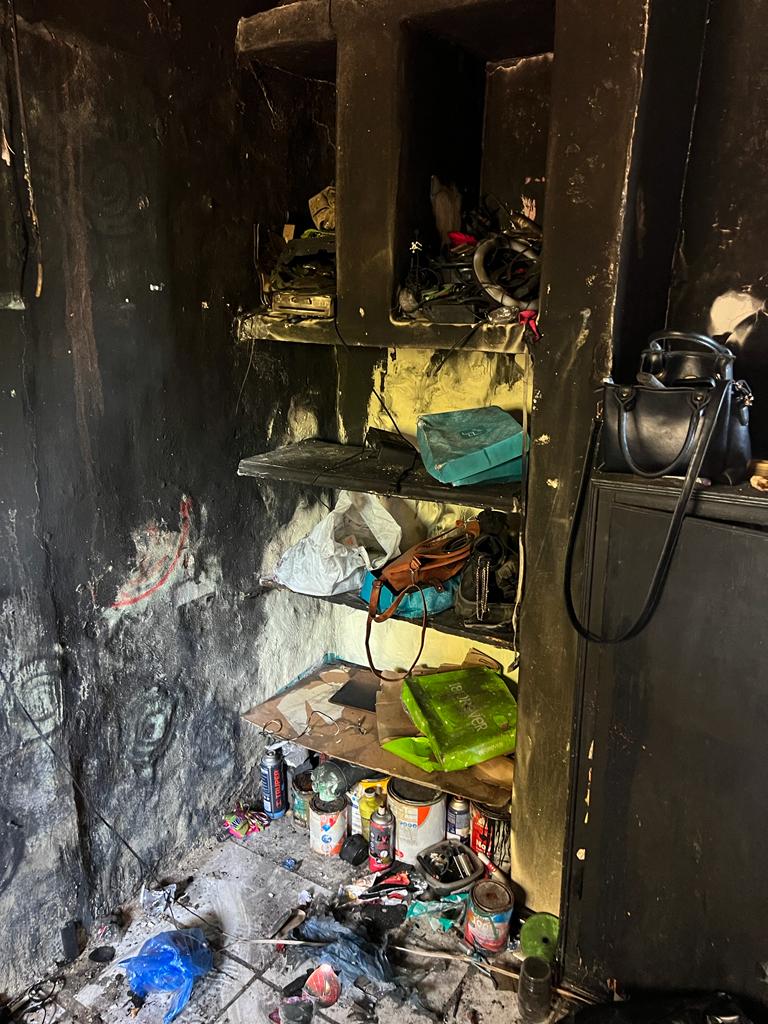 Casa tras incendio
