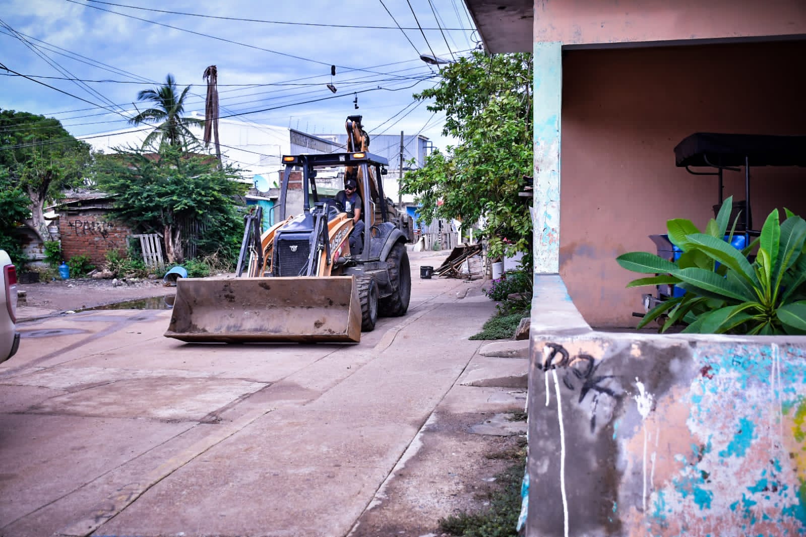 Trabajo de obras públicas en Mazatlán