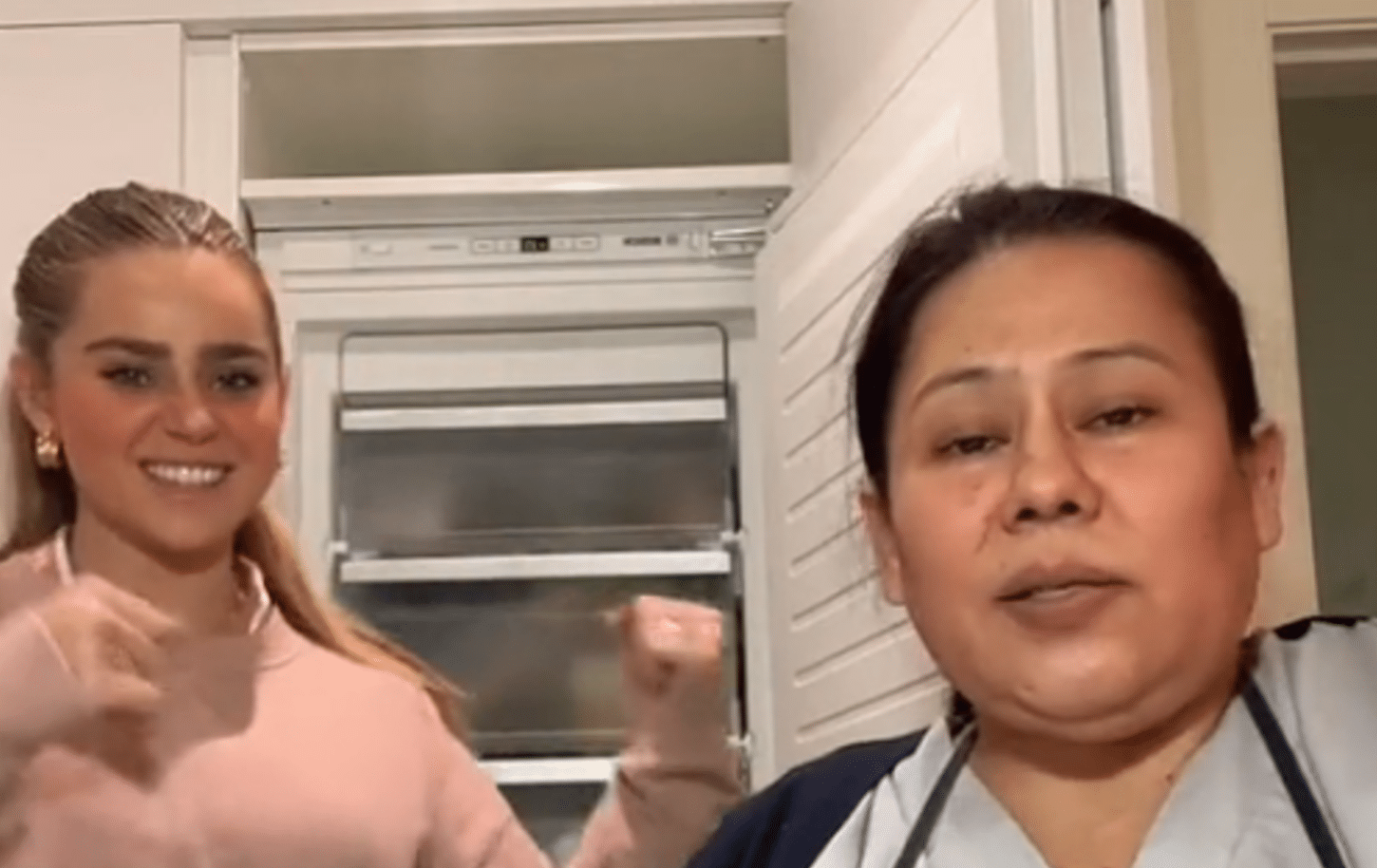 tiktoker empuja a empleada del hogar