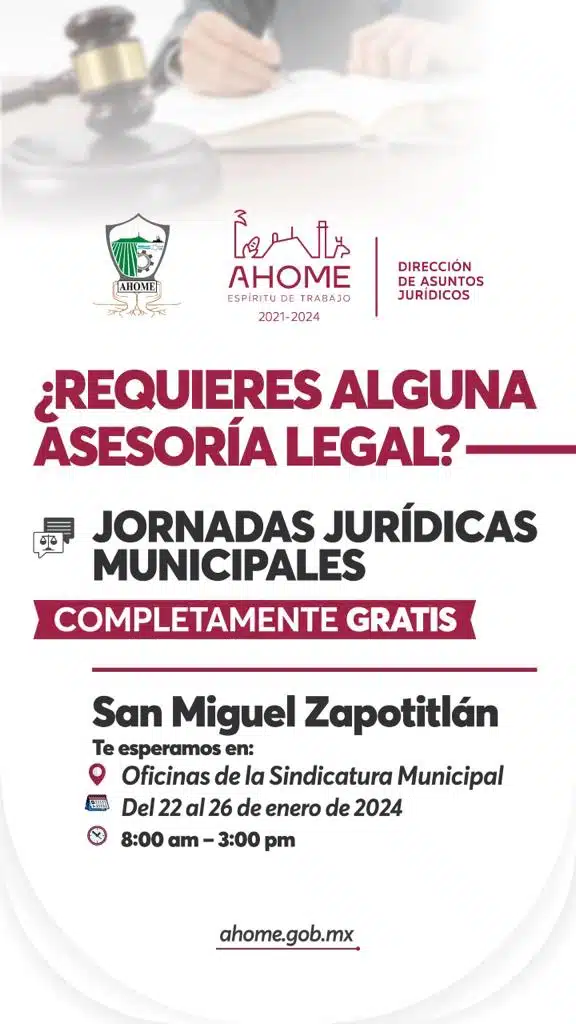 Jornada de asesoría jurídica gratuita en San Miguel Zapotitlán