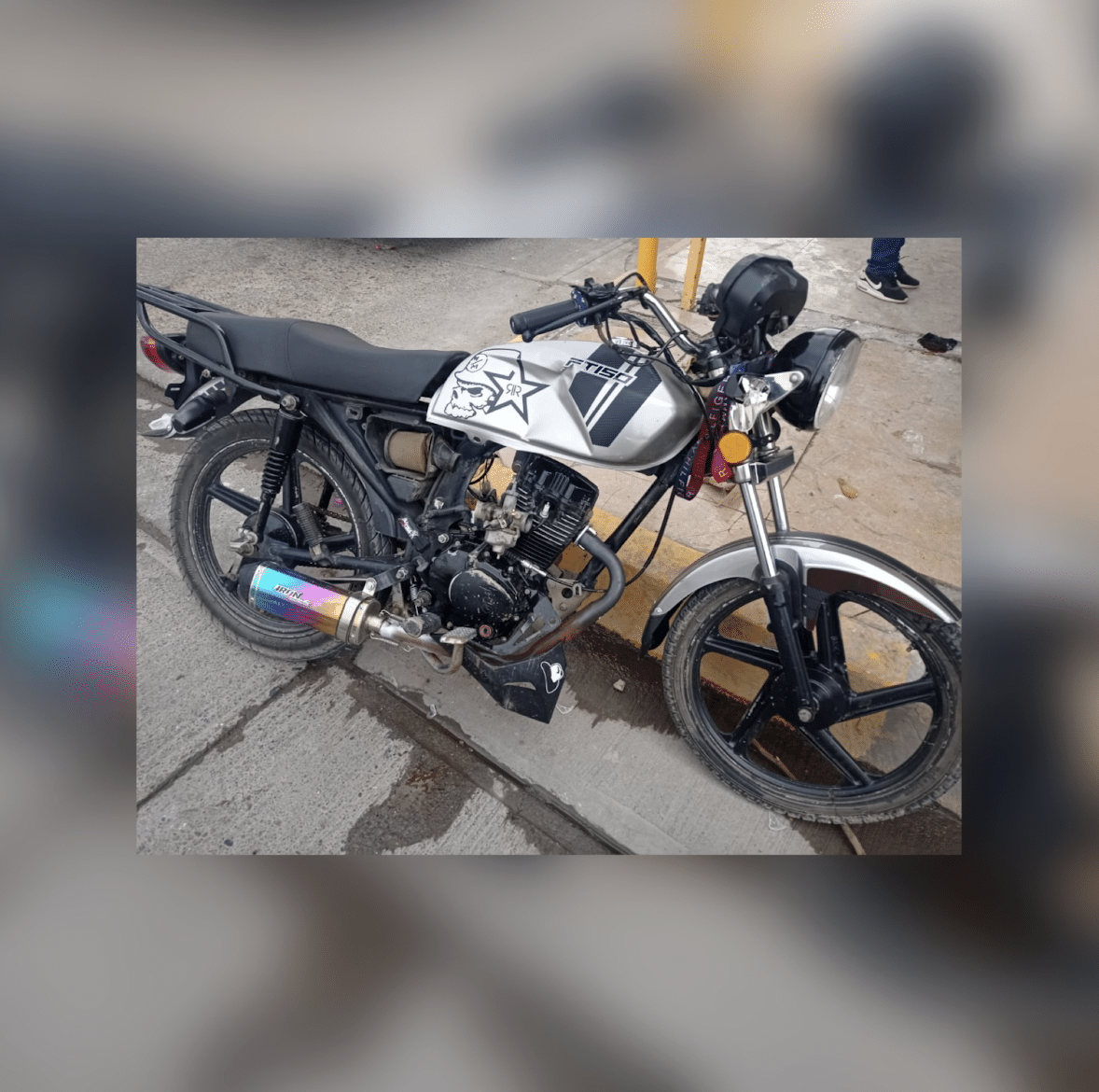 Motocicleta en la que se accidentó José Carlos en Guasave