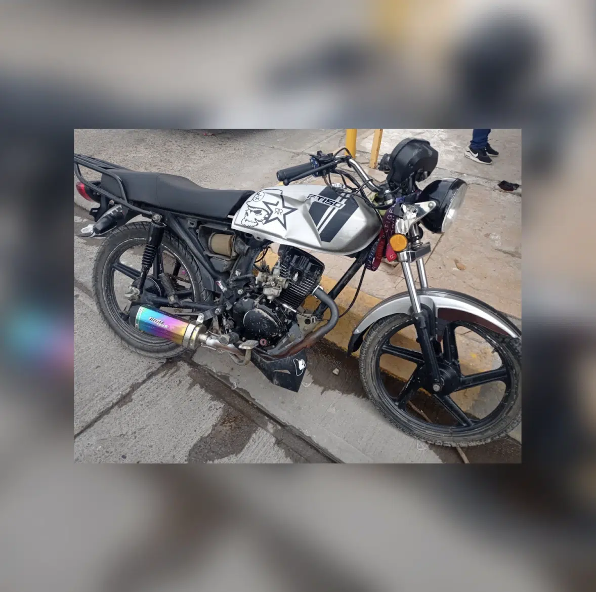 Motocicleta en la que se accidentó José Carlos en Guasave