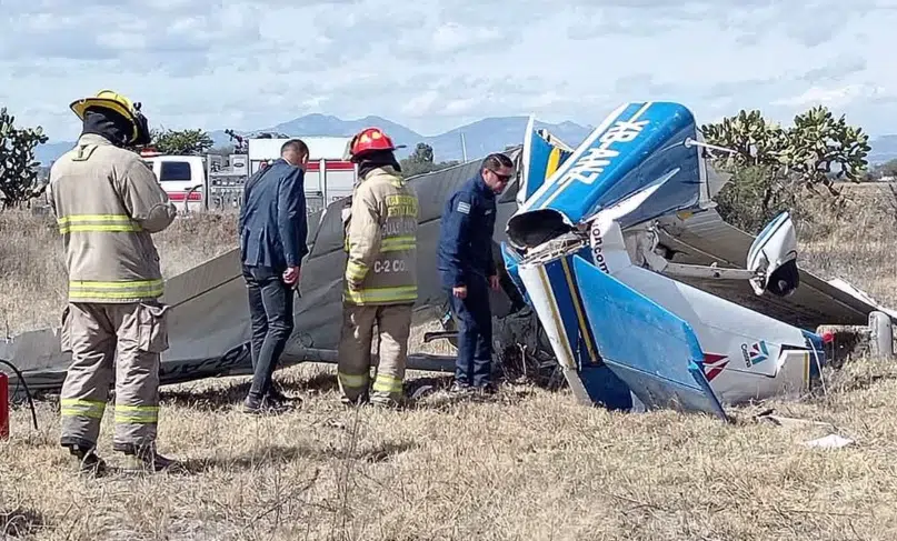 Desplome de avioneta deja 2 heridos en Aguascalientes