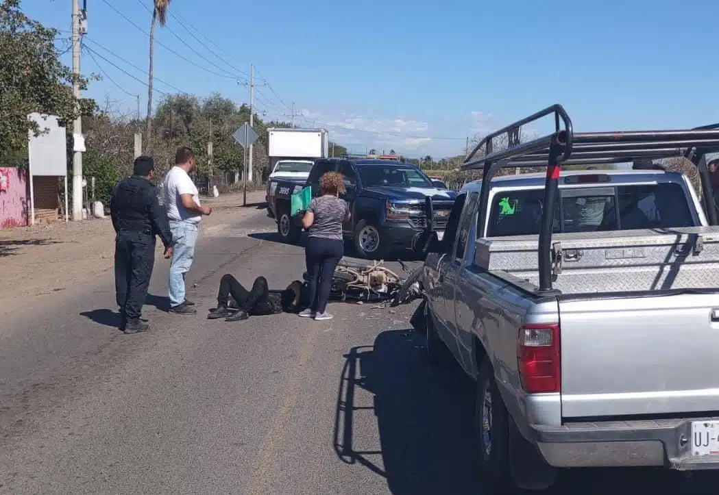 Accidente automovilístico con una persona lesionada que circulaba en motocicleta