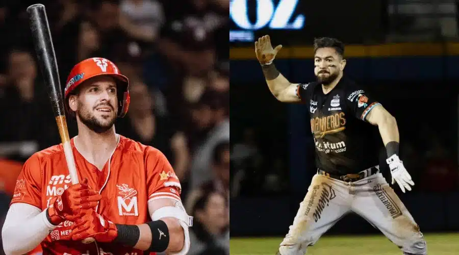 Jugadores de equipos Águilas y Tomateros.