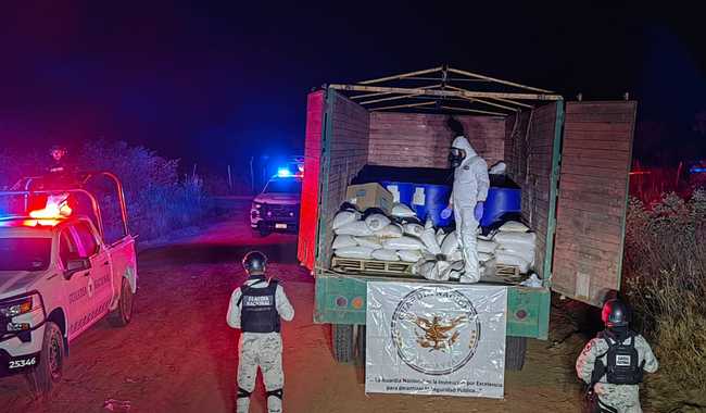 Cargamento de droga asegurado por la Guardia nacional.