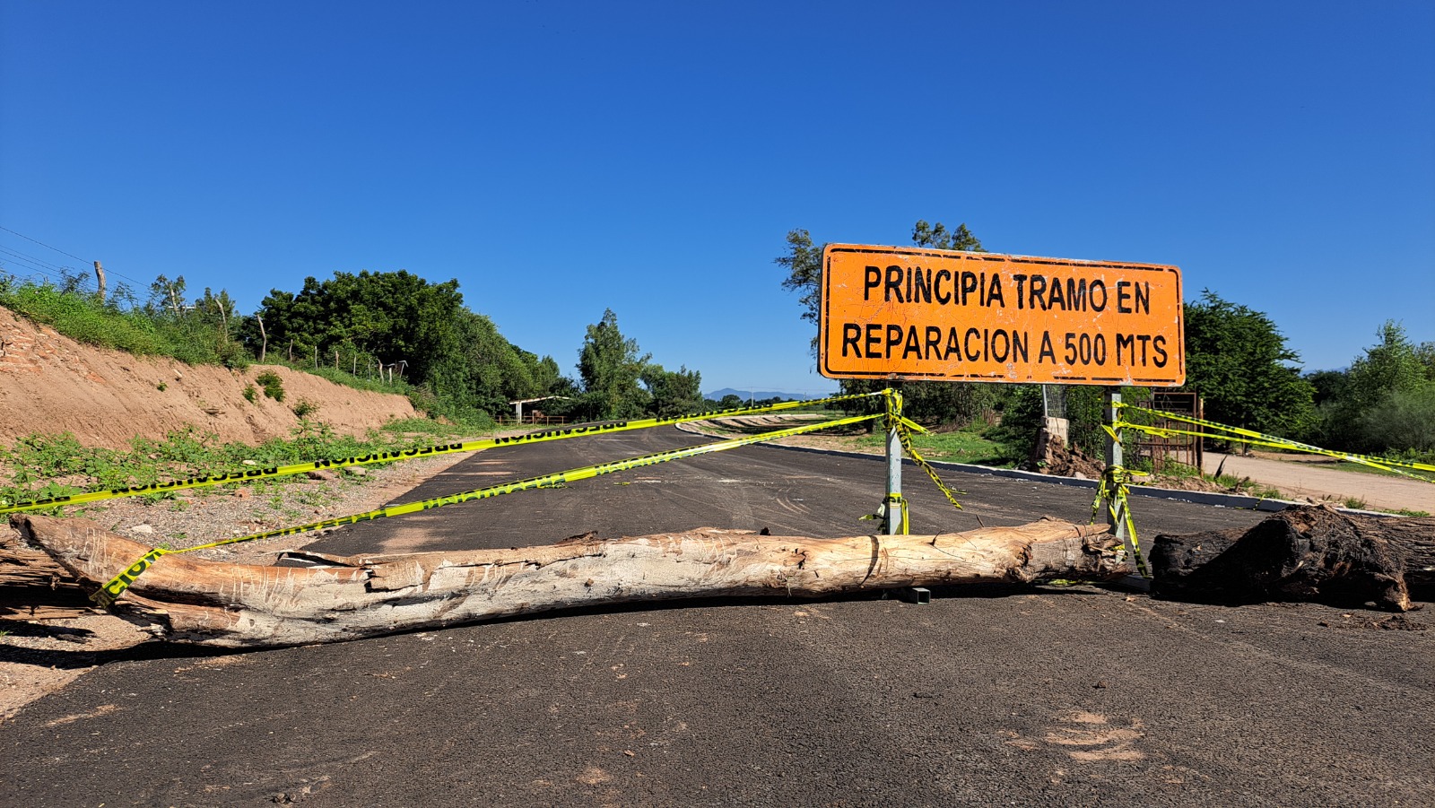 Los trabajos se limitaron a conectar con pavimento asfáltico la carretera Guamúchil-El Salitre con el río Évora