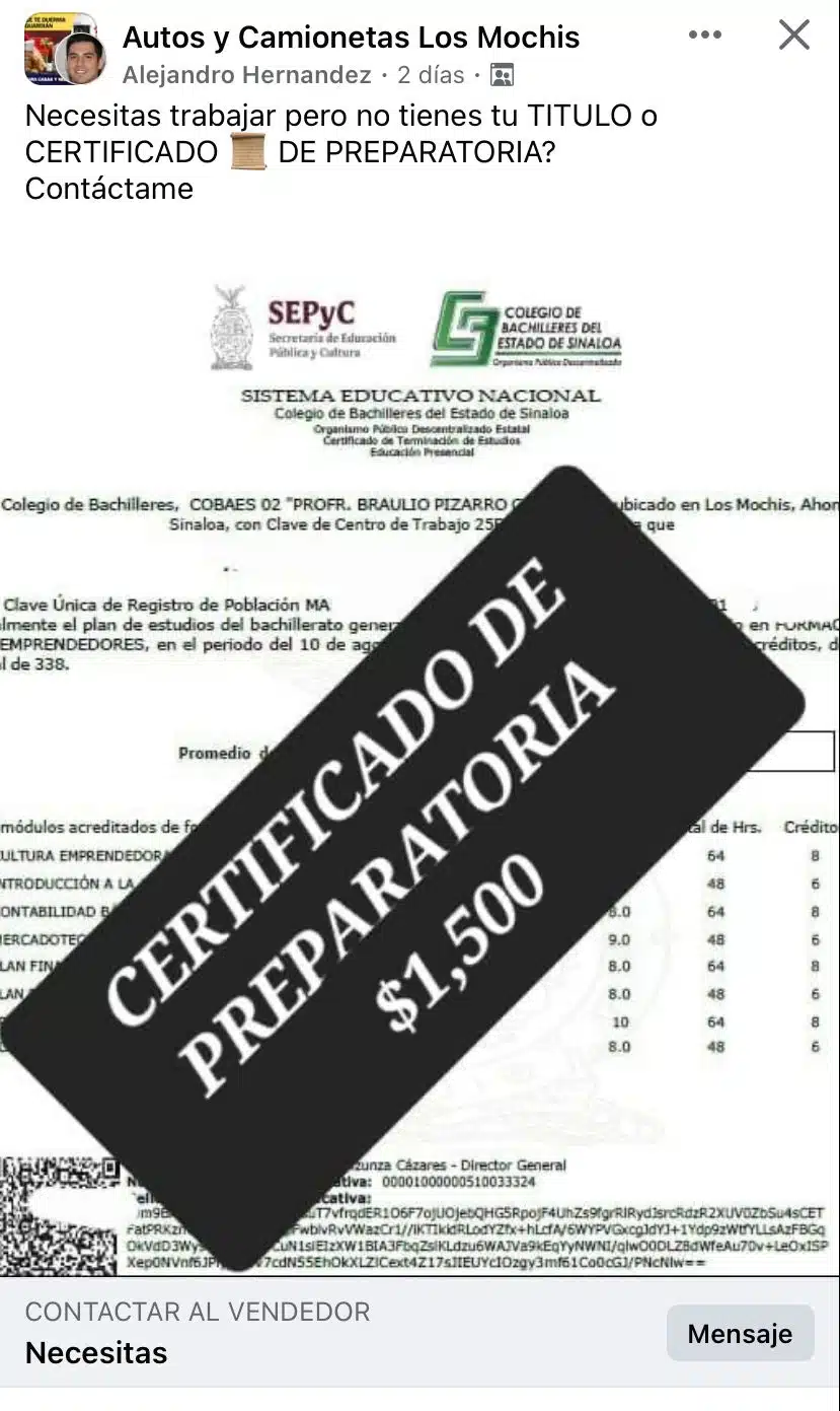 Llaman a no comprar certificados en redes sociales.