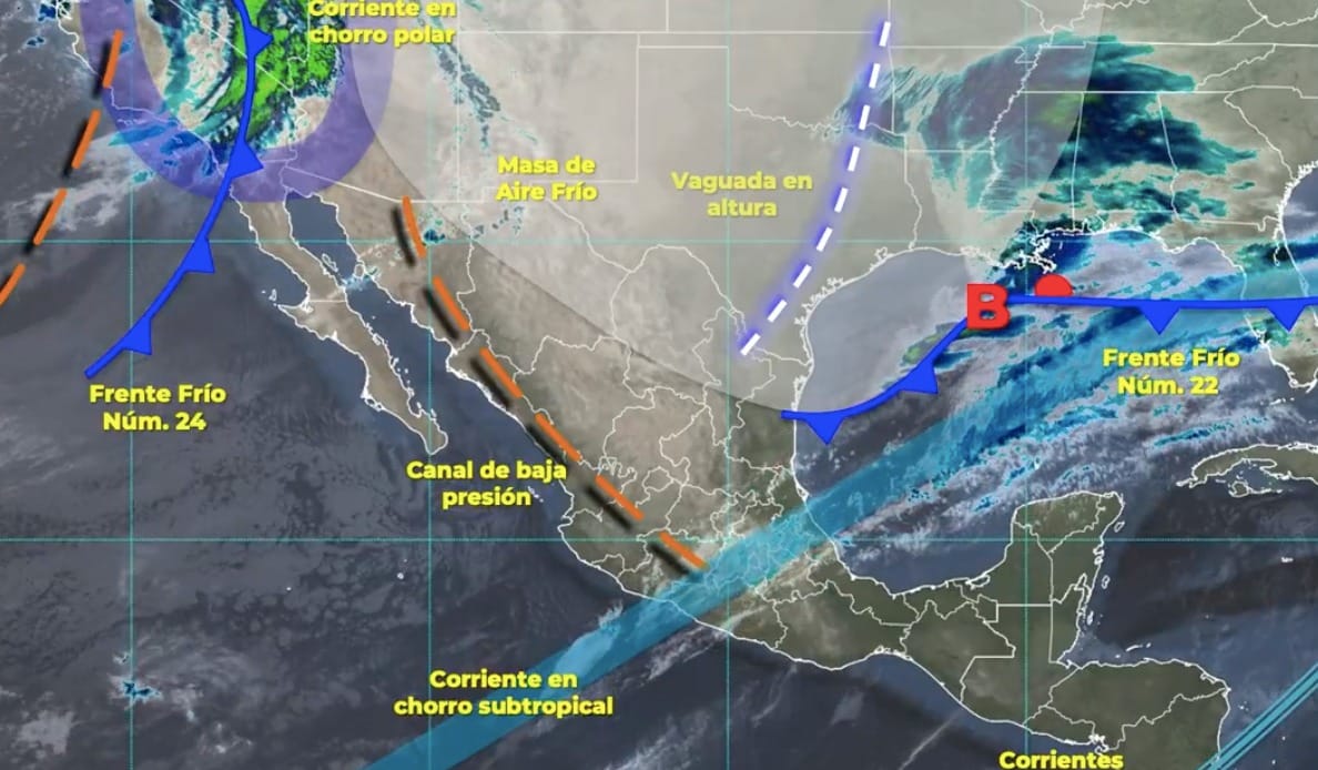 Mapa del Servicio Meteorológico Nacional con sistemas activos