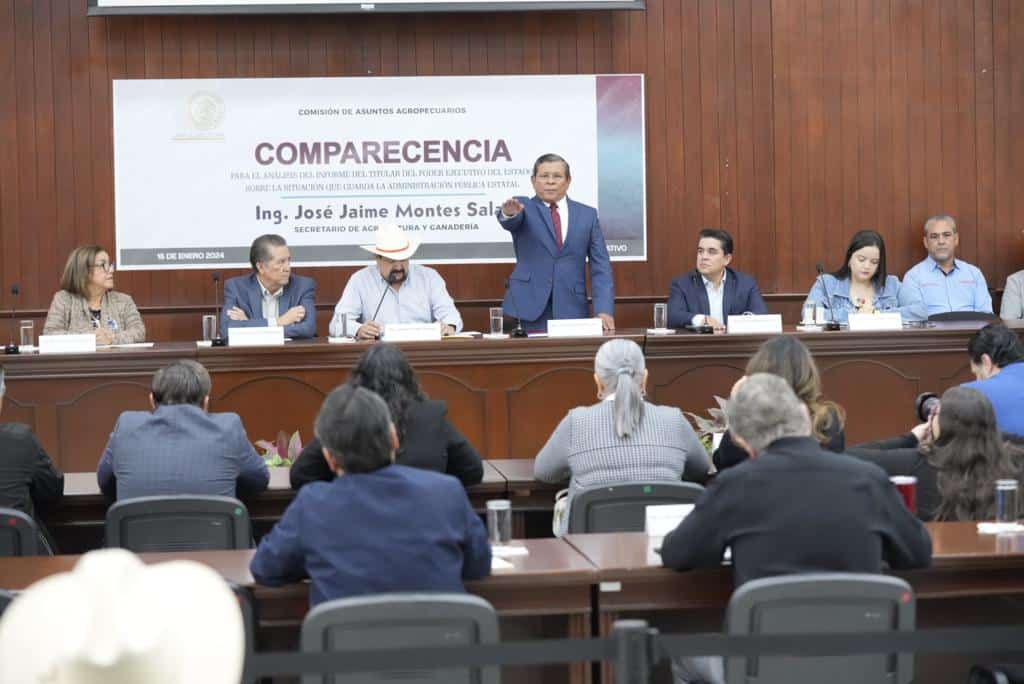Comparecencia del secretario de Agricultura en Sinaloa, José Jaime Montes Salas