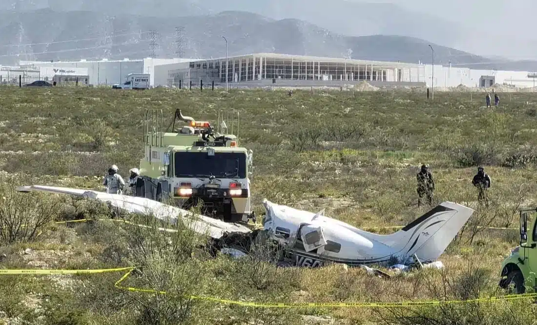 Desplome de una avioneta en Ramos Arizpe; hay cuatro muertos