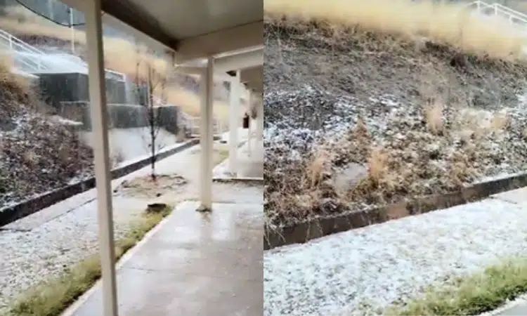 Fuerte granizada en Yécora, Sonora