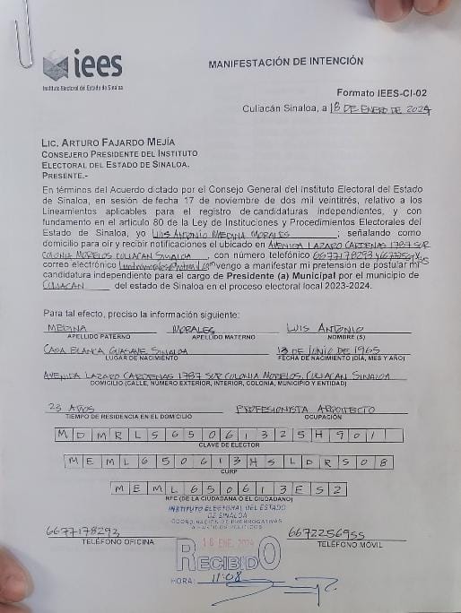 Registro de Luis Antonio Medina 