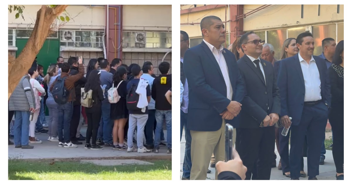 Alumnos de la unidad regional Los Mochis se manifestaron en contra del rector Pedro Flores Leal al interior del plantel