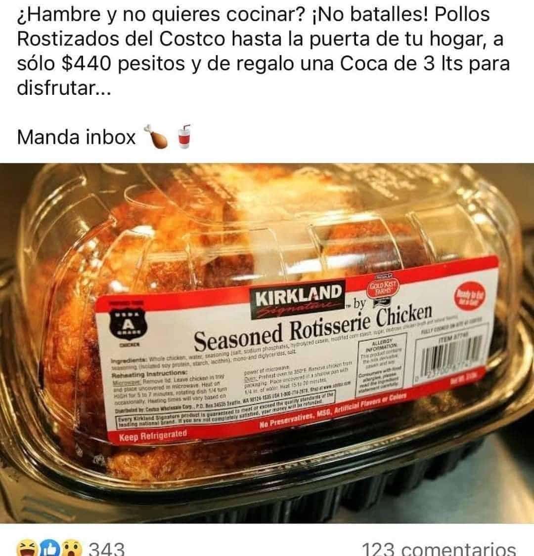 Pollo etiquetado en venta 