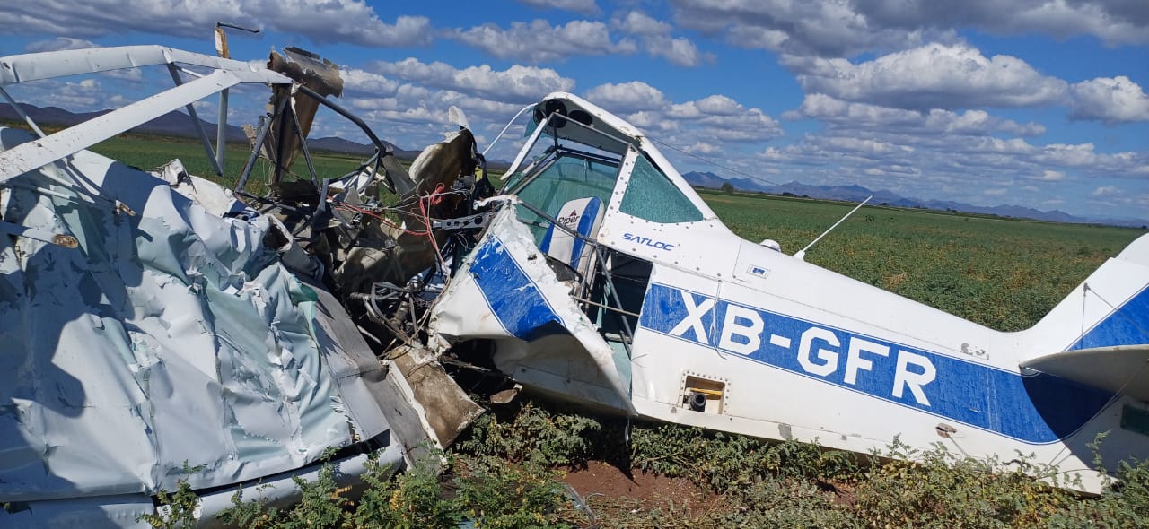 Avioneta desplomada en Guasave 