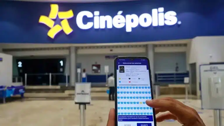 Selección de asiento en aplicación de Cinepolis