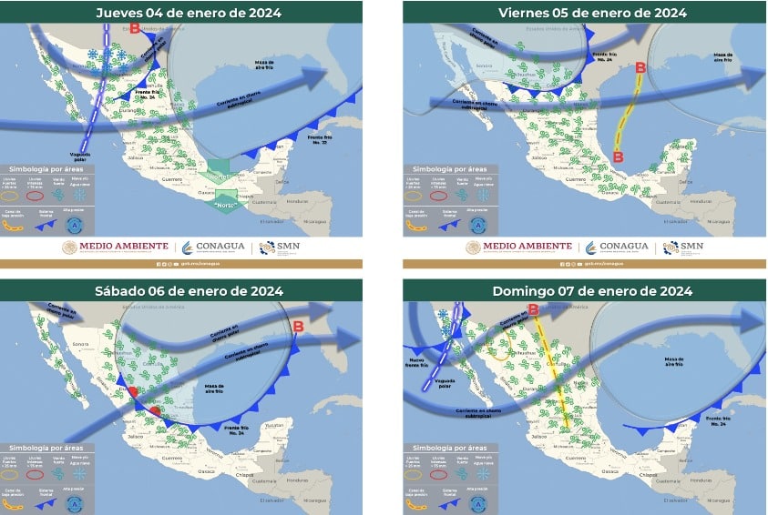 Pronóstico del clima extendido presentado por el SMN.