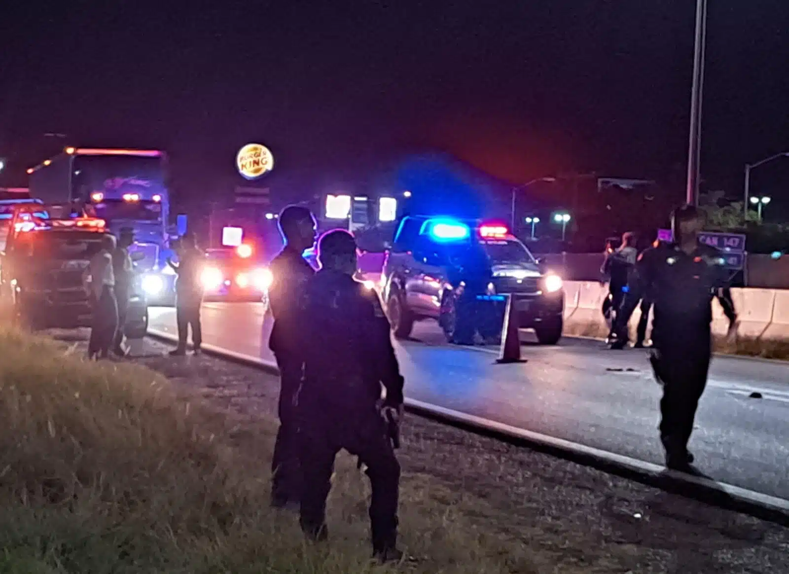 Elementos policiacos sobre la carretera