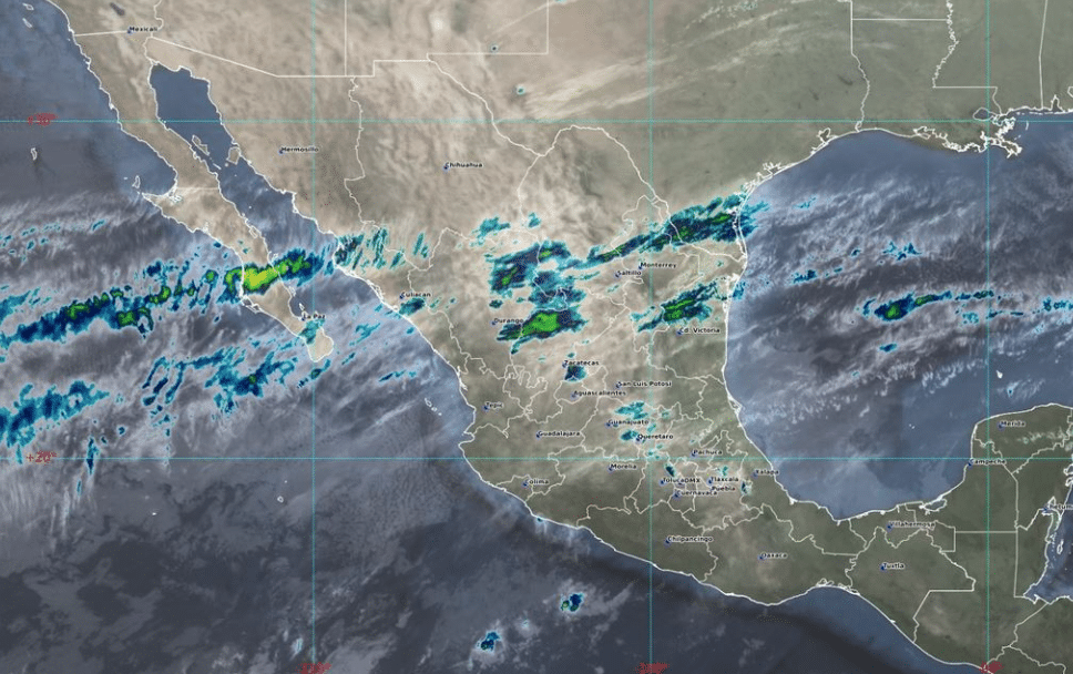 Imagen satelital del clima en México