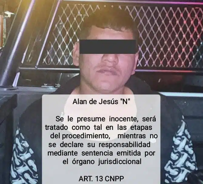 Alan de Jesús fue detenido en Mazatlán por presunto robo