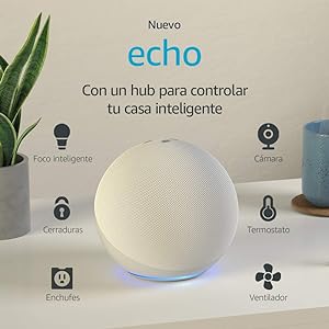 La bocina Echo (4ta.generación) cuenta con un woofer de 3" y dos tweeters de 0.8", así como procesador Dolby y Hub Zigbee para casa inteligente.
