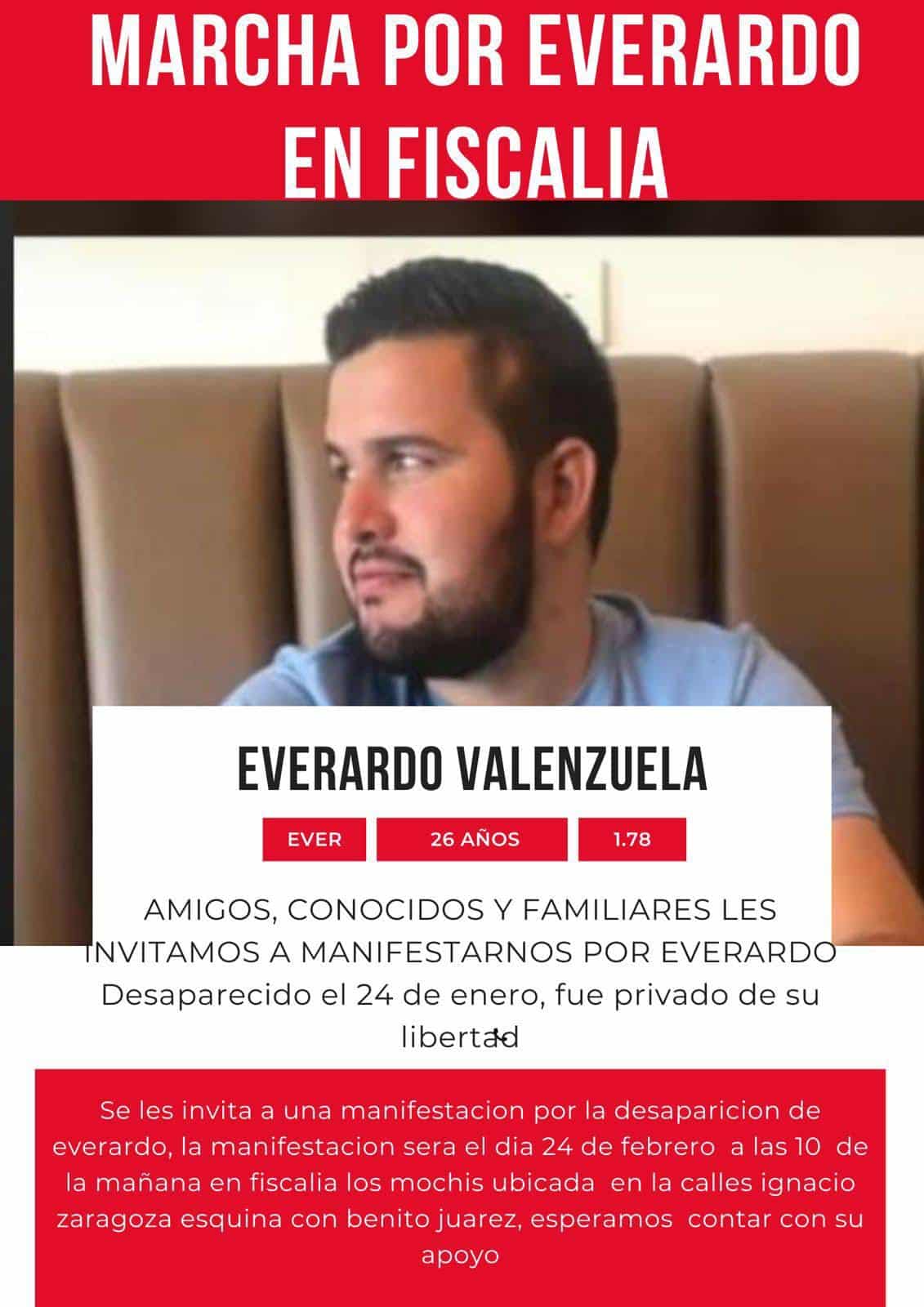 Convocan a manifestación por Everardo Valenzuela.