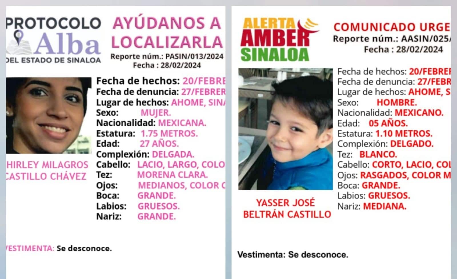 Madre e hijo son buscados por sus familiares en Los Mochis