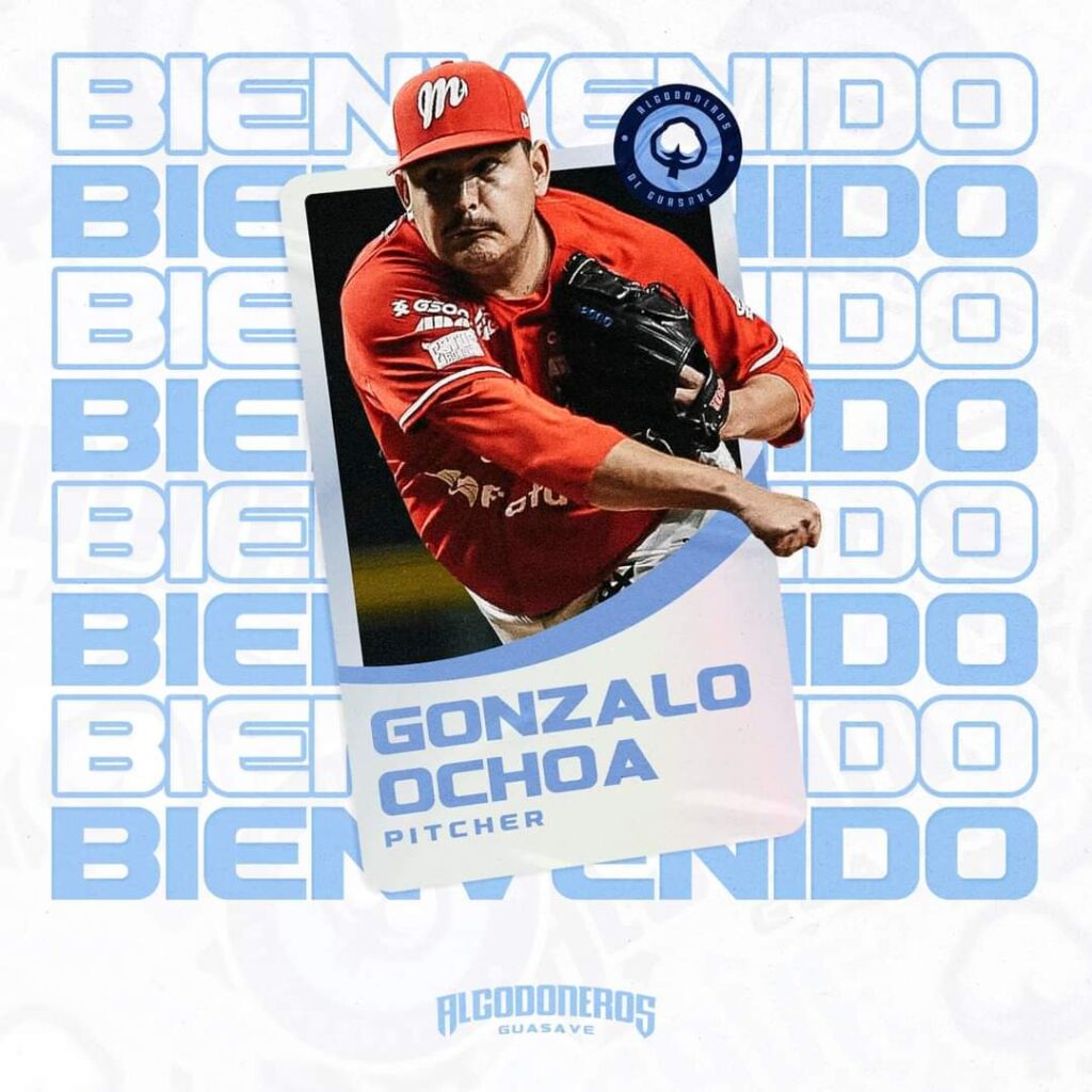 El lanzador Gonzalo Ochoa fortalecerá el bullpen sinaloense con su llegada a los Algodoneros