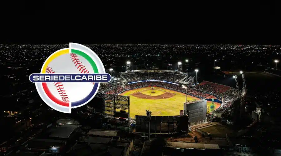 Estadio de Beisbol y el logo de la Serie del Caribe