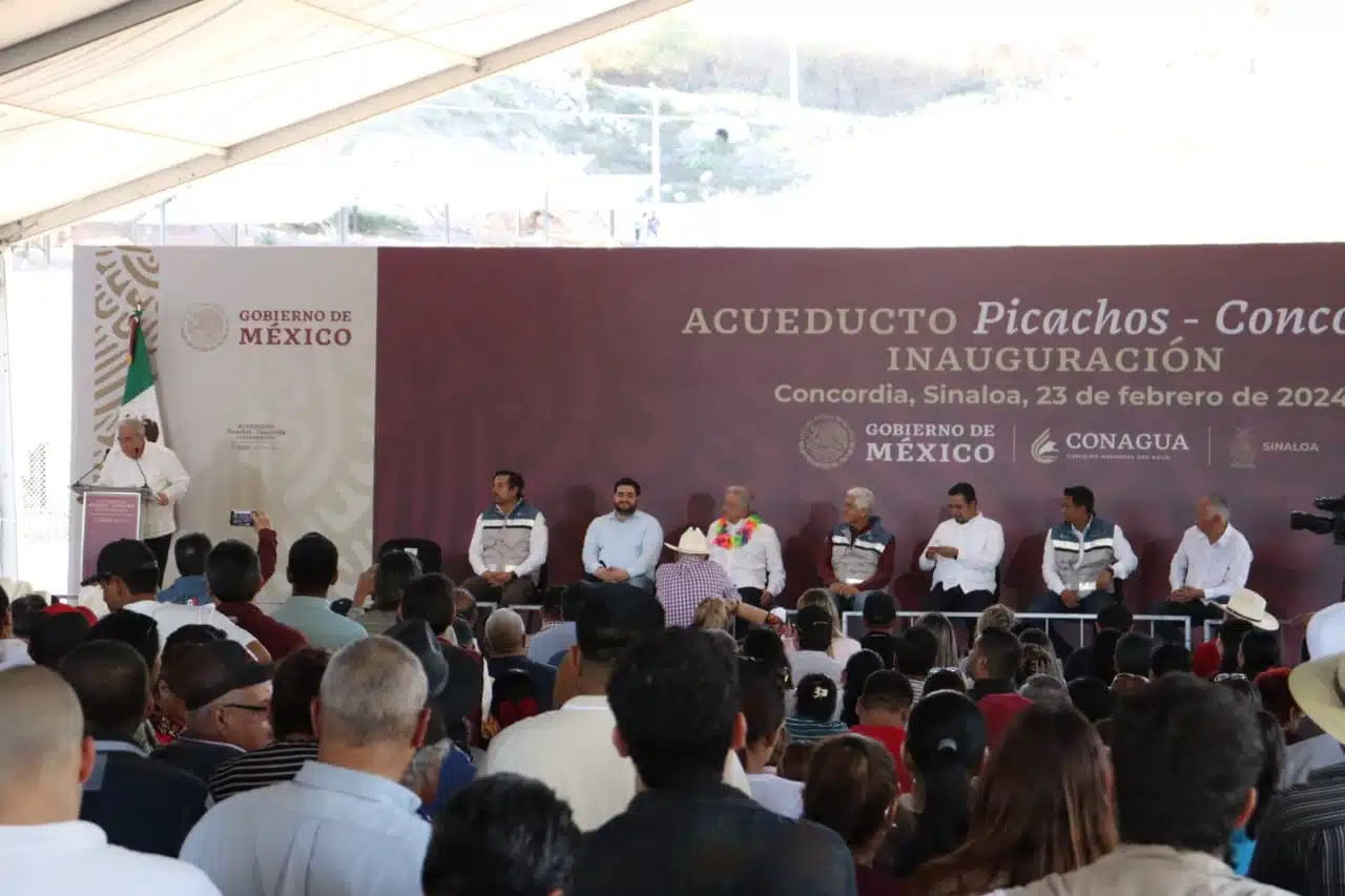Evento de inauguración del Acueducto Picachos-Concordia en Sinaloa