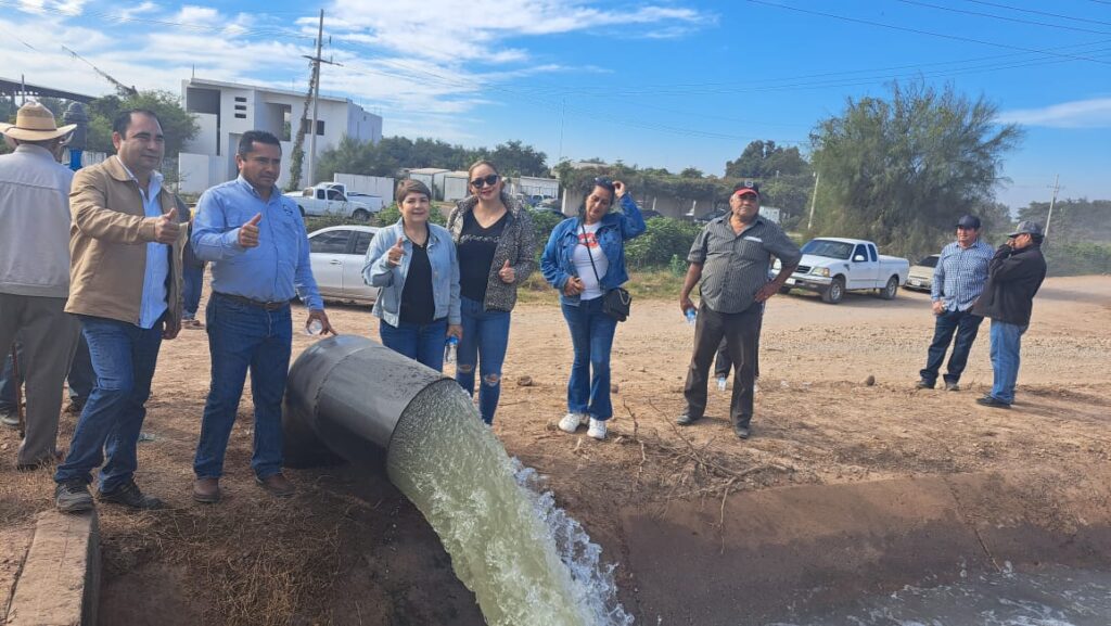 El modulo Guasave, inauguró un sistema de bombeo para rescate de agua del canal el Orizaba