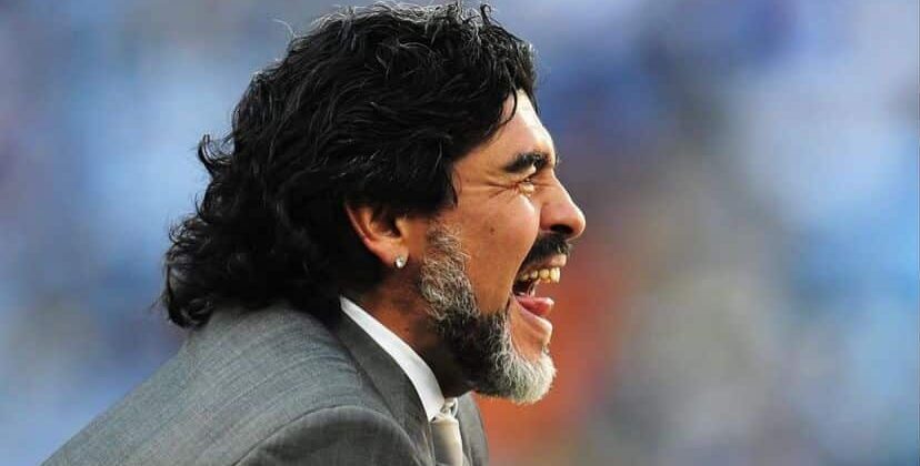 Maradona como técnico de Argentina en el Mundial de Sudáfrica 2010