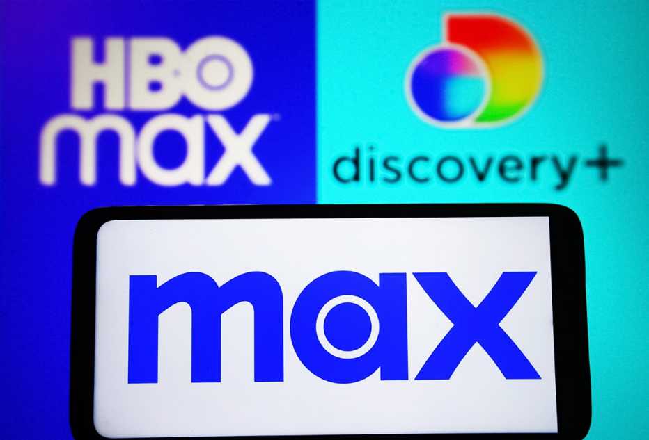Logotipos de aplicaciones de streaming, HBO Max, Discovery + y Max