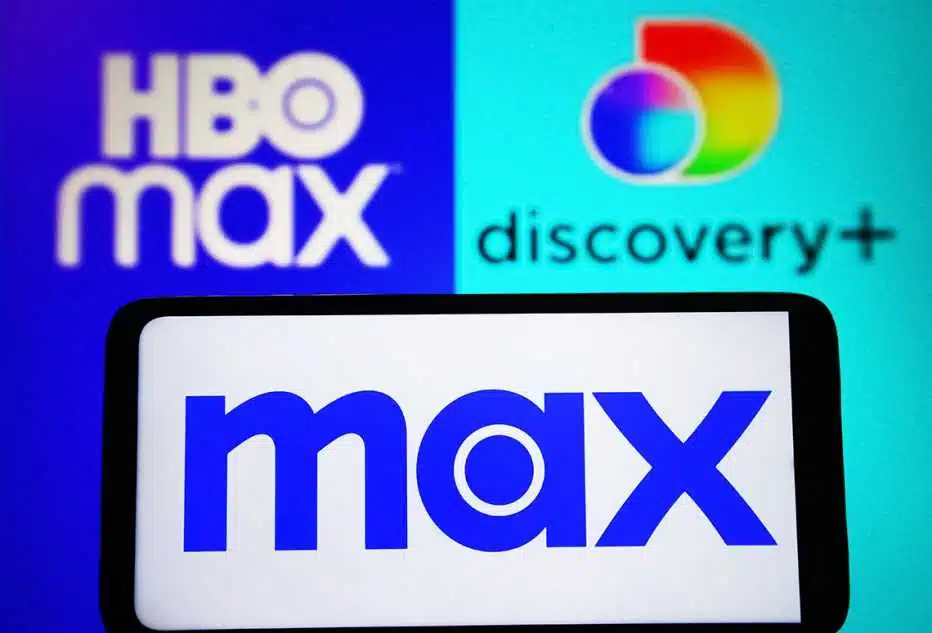 Logotipos de aplicaciones de streaming, HBO Max, Discovery + y Max
