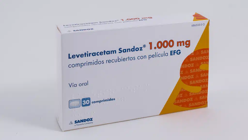 Caja de medicamento Levetiracetam