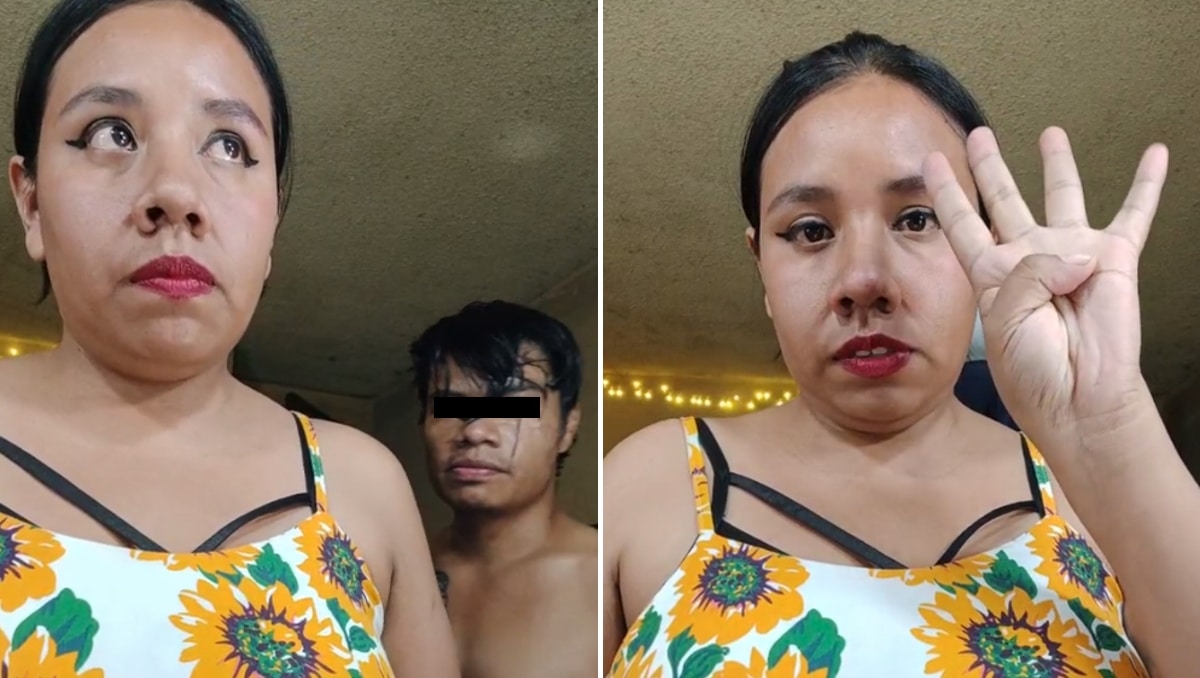 Mujer es golpeada por su pareja durante transmisión en vivo y pide ayuda con una seña