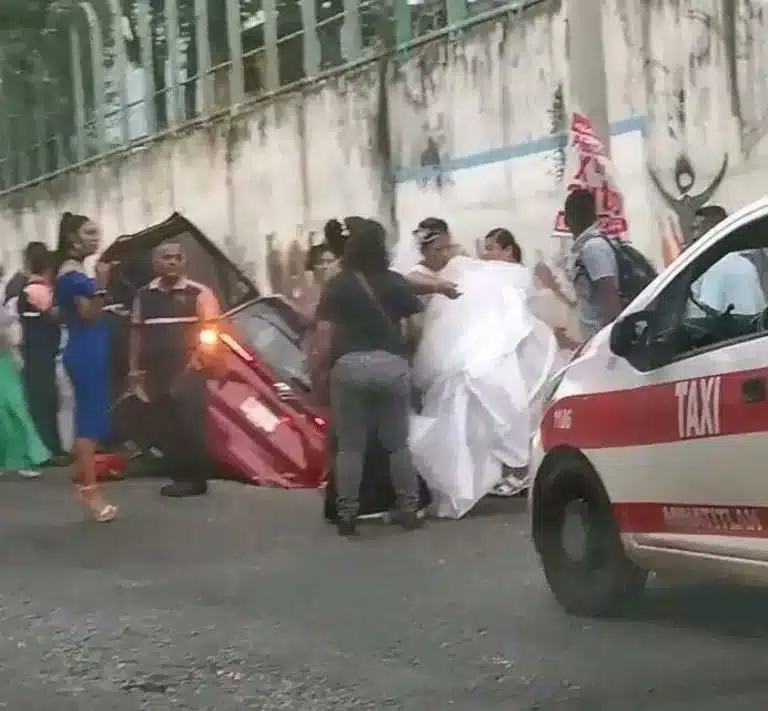 Novia sufrió un accidente vial de camino a su boda en Veracruz