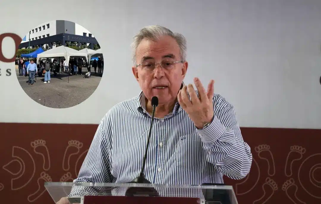 Rubén Rocha Moya durante su conferencia semanera