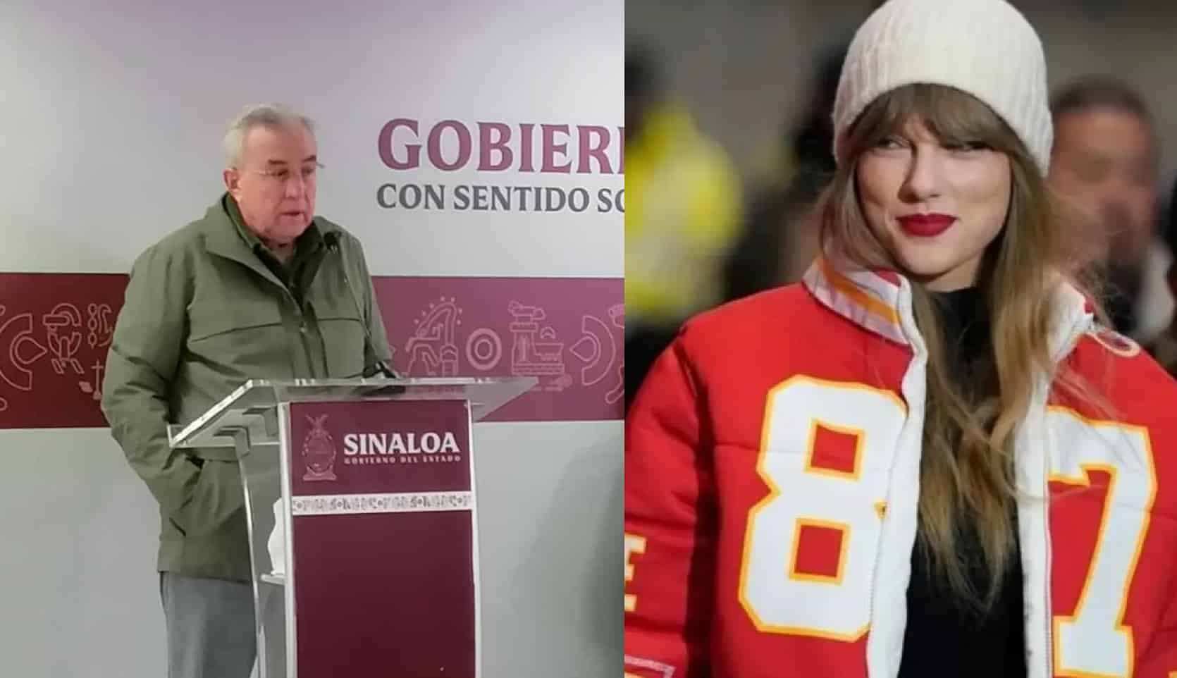 Imágenes unidas de Rubén Rocha Moya y Taylor Swift