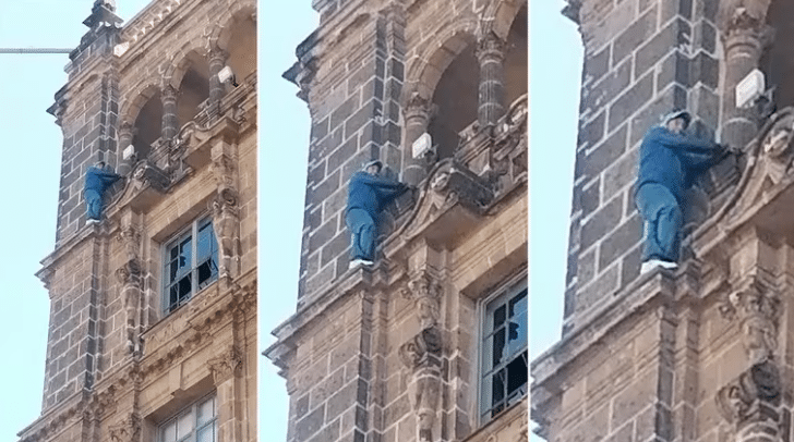 Sujeto amenaza con lanzarse desde edificio de CDMX