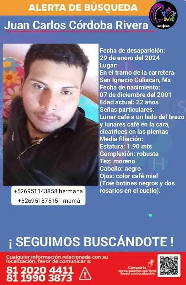 Persona desaparecida en Culiacán