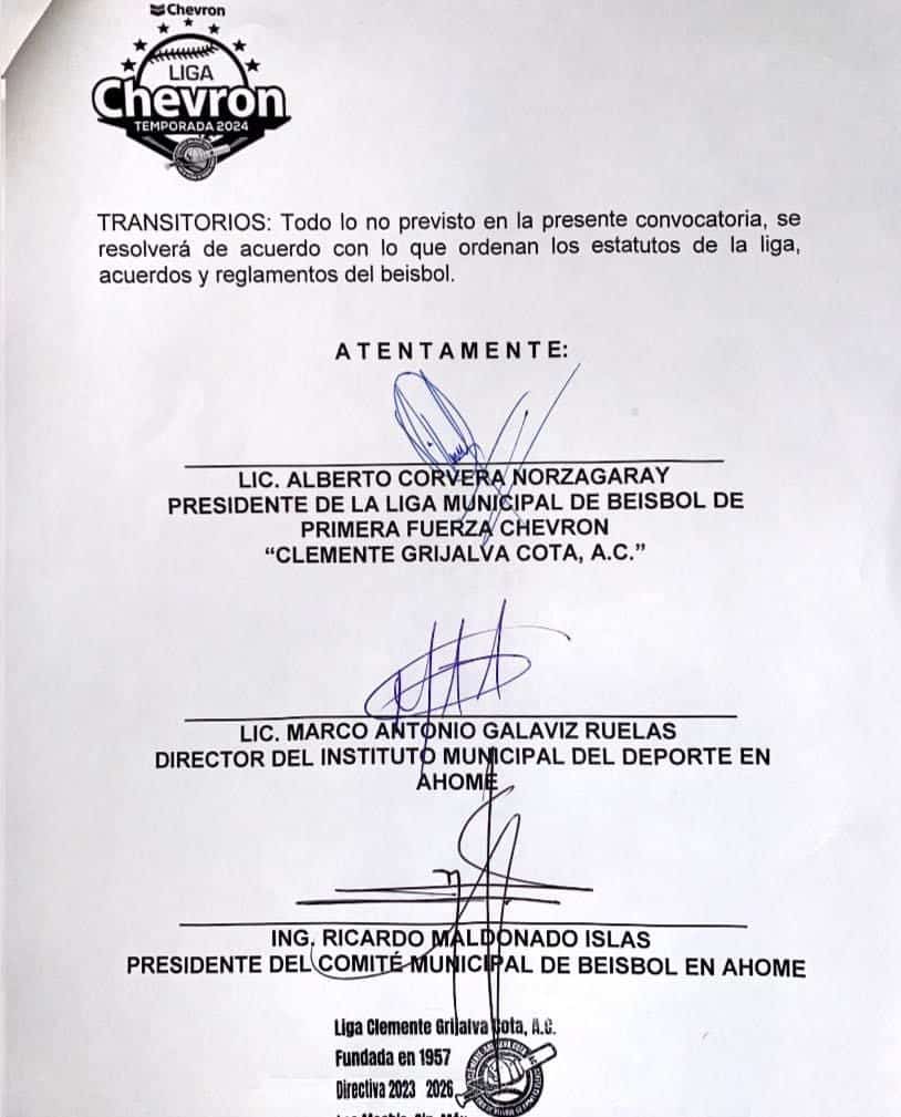 Convocatoria beisbol Clemente