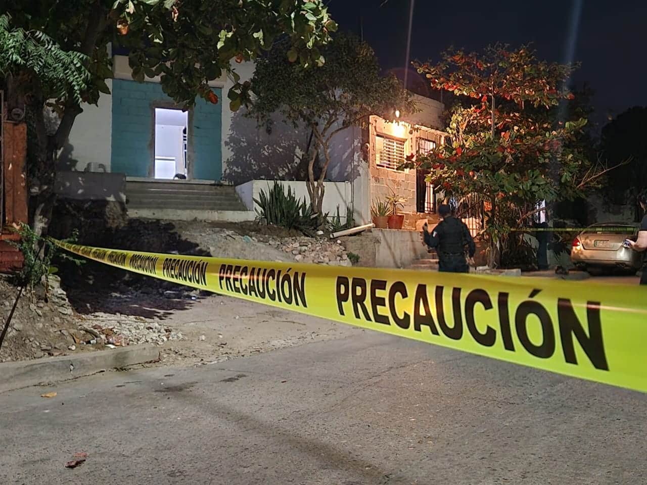 Lugar acordonado por policías