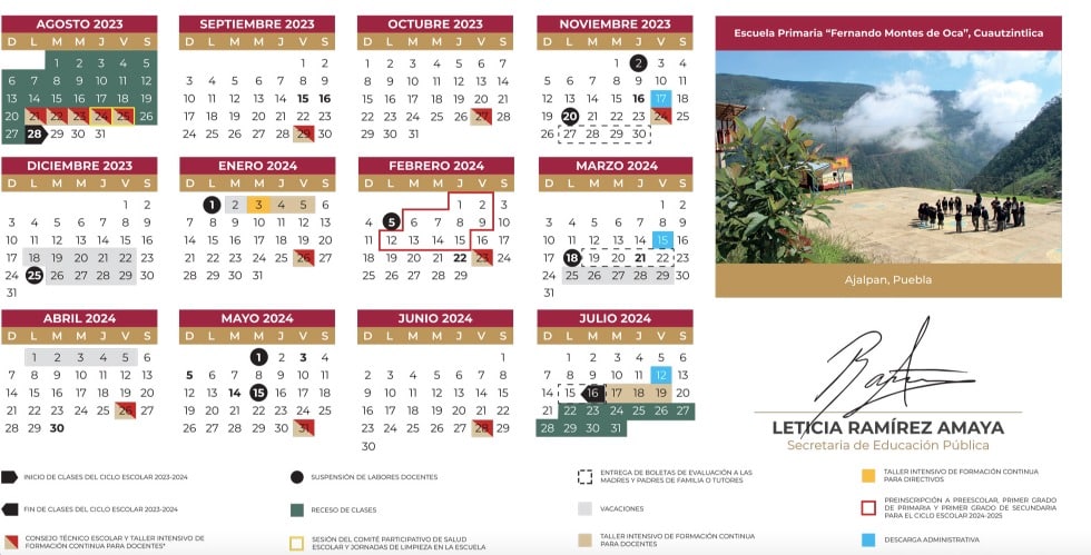 Fechas de asueto y días festivos SEP