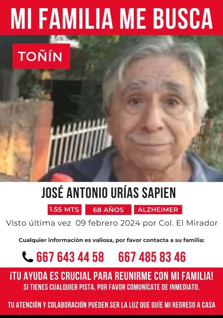 Adulto mayor desaparecido 
