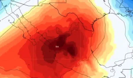 Mapa de México que muestra domo de calor