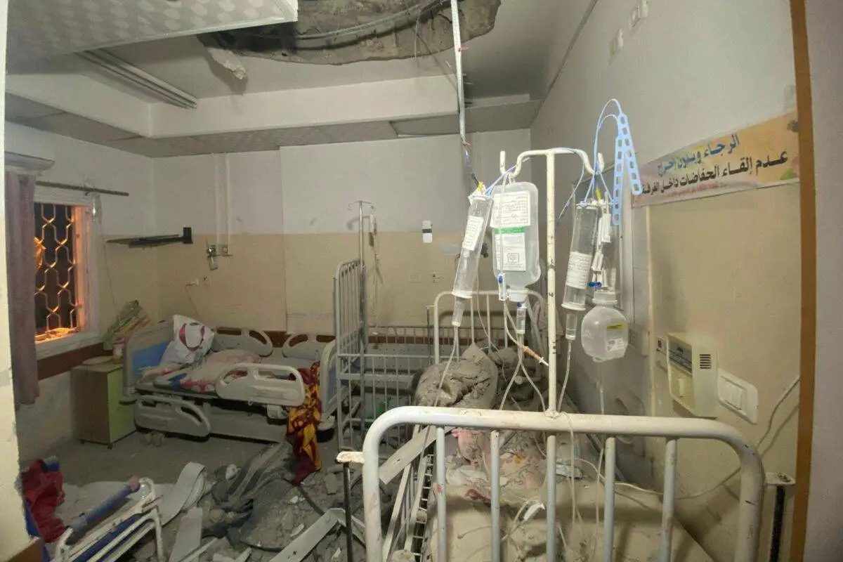 Habitación en un hospital de Gaza