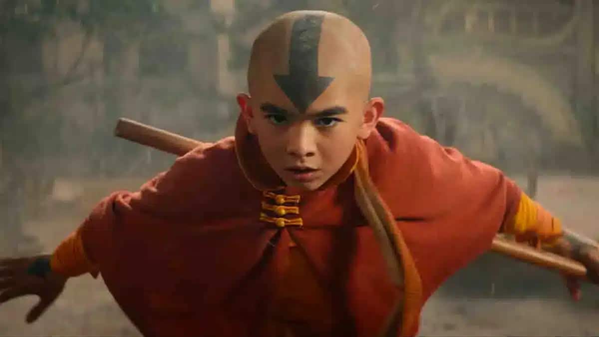 Gordon Cormier en su papel de Aang en la serie de 