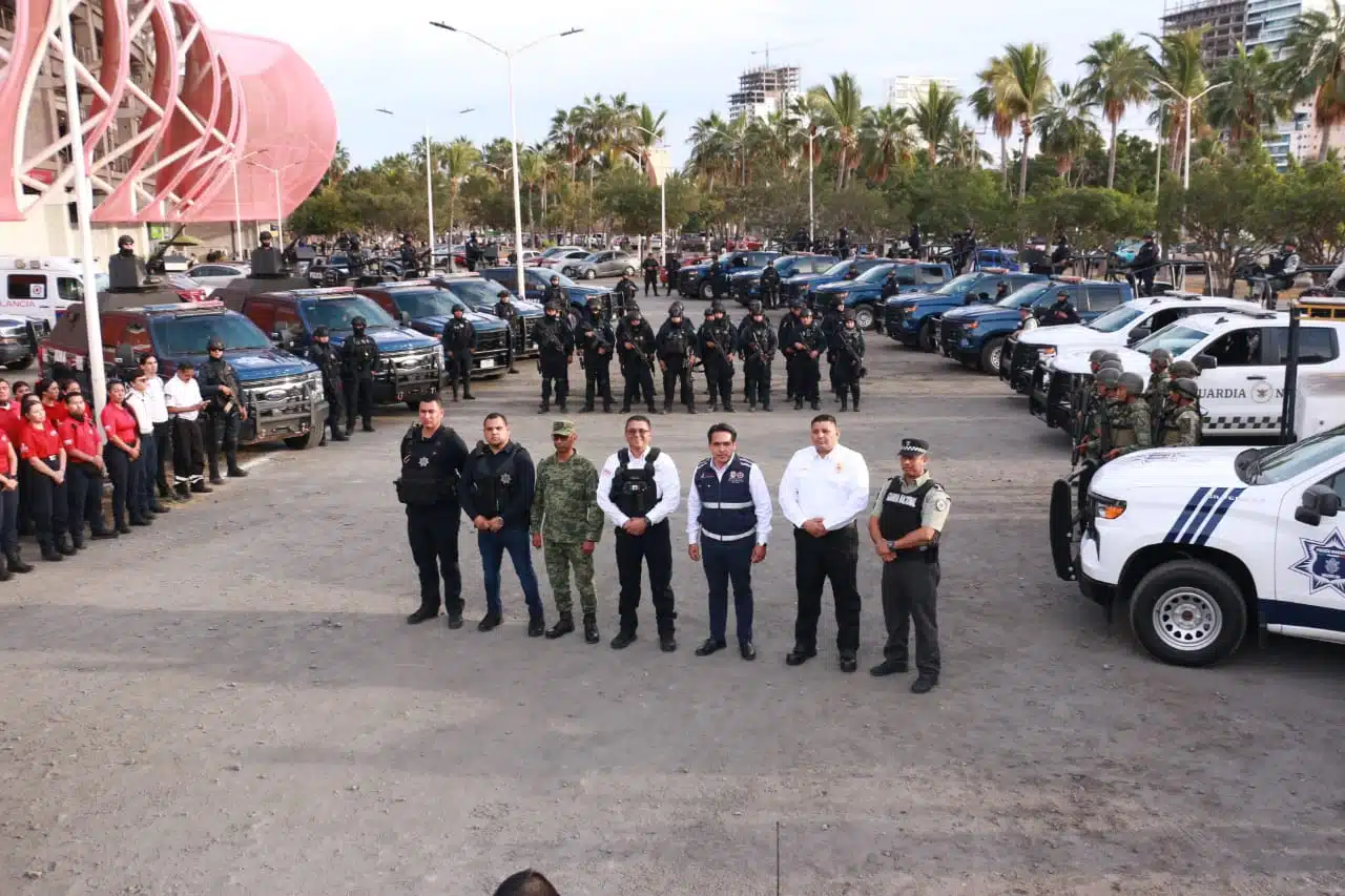 750 elementos, listos para garantizar la seguridad durante el Carnaval de Mazatlán.
